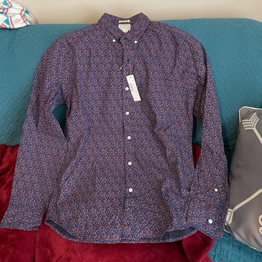 J. Crew Navy Floral Button-Up
